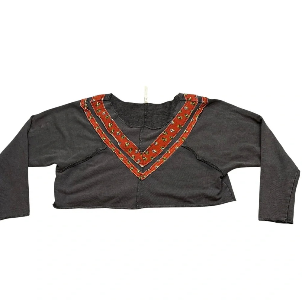 Ladies‎ Intimately Free People V Neckline V Pattern Patchwork Sweatshirt Large